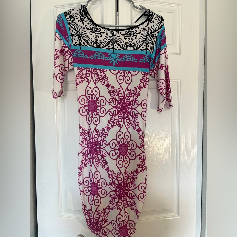 Analili NWOT Elegant Multicolor Patterned Dress